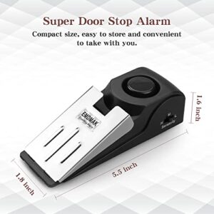 EMDMAK Door Stop Alarm with 120DB Siren Door Stop for Home & Travel (Black) (Pack of 2)