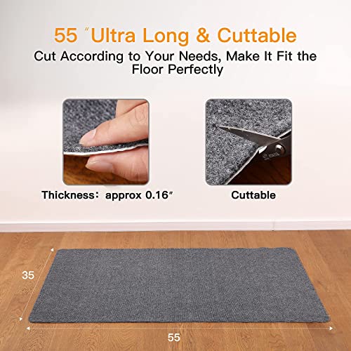 Office Chair Mat for Hardwood & Tile Floor, 55"x35" Computer Gaming Rolling Chair Mat, Under Desk Low-Pile Rug, Large Anti-Slip Floor Protector for Home Ofiice(Dark Gray)