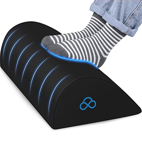 StepLively Foot Rest Under Desk at Work & Gaming - Office Desk Accessories for Desk Foot Rest Gaming Accessories for Gaming Chair - Memory Foam Footrest Pillow for Feet Support, Pain Relief (Black)