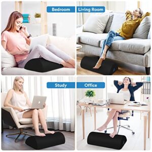 StepLively Foot Rest Under Desk at Work & Gaming - Office Desk Accessories for Desk Foot Rest Gaming Accessories for Gaming Chair - Memory Foam Footrest Pillow for Feet Support, Pain Relief (Black)