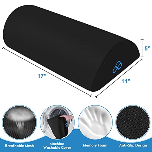 StepLively Foot Rest Under Desk at Work & Gaming - Office Desk Accessories for Desk Foot Rest Gaming Accessories for Gaming Chair - Memory Foam Footrest Pillow for Feet Support, Pain Relief (Black)