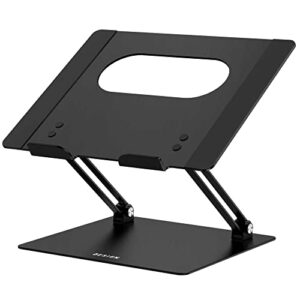 besign ls10 aluminum laptop stand, ergonomic adjustable notebook stand, riser holder computer stand compatible with air, pro, dell, hp, lenovo more 10-14″ laptops, black