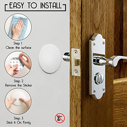 Door Stopper Wall Protector Large 3.15" (4 PCS) - Door Stop with Strong Back Adhesive - Quiet and Shock Absorbent Silicone Wall Protectors from Door Knobs - Protects Every Wall Surface