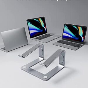LORYERGO Laptop Stand, Ergonomic Laptop Riser Laptop Stand for Desk, Notebook Computer Stand Holder Compatible with Most 10-15.6” Laptops, Silver