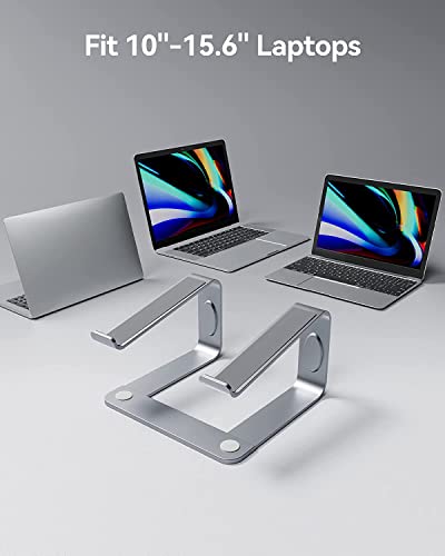 LORYERGO Laptop Stand, Ergonomic Laptop Riser Laptop Stand for Desk, Notebook Computer Stand Holder Compatible with Most 10-15.6” Laptops, Silver