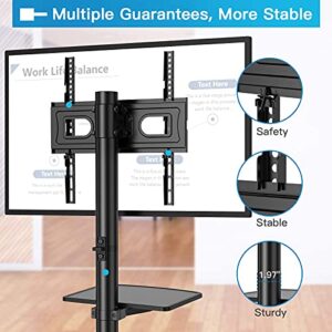 PERLESMITH Mobile TV Stand for 23-60 Inch LCD LED Flat/Curved Panel Screen TVs, Tilt TV Cart Max VESA 400x400 Portable TV Stand with Laptop Shelf Rolling Floor TV Stand Holds up to 88Lbs (PSTVMC06)