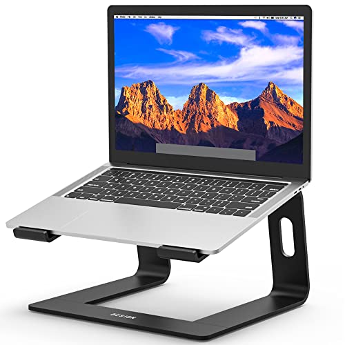 BESIGN LS03 Aluminum Laptop Stand, Ergonomic Detachable Computer Stand, Riser Holder Notebook Stand Compatible with Air, Pro, Dell, HP, Lenovo More 10-15.6" Laptops, Black