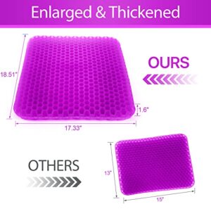 Gel Seat Cushion for Long Sitting (Super Large & Thick), Soft & Breathable, Gel Cushion for Wheelchair Reduce Sweat, Gel Chair Cushion for Hip Pain, Gel Seat Cushion for Office Chair More Comfortable