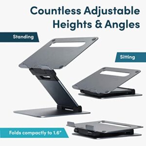 Ergonomic Laptop Stand For Desk, Adjustable Height Up To 20", Laptop Riser Computer Stand For Laptop, Portable Laptop Stands, Fits All MacBook, Laptops 10 15 17 Inches, Pulpit Laptop Holder Desk Stand