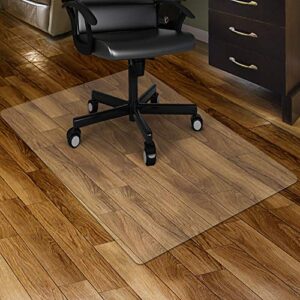 kuyal clear chair mat for hardwood floor 30 x 48 inches transparent floor mats wood/tile protection mat for office & home (30″ x 48″ rectangle)