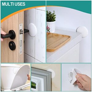 [ 3.15" ] Door Stoppers Wall Protector, 6 PCS Large White Silicone Door Bumpers with Strong Thickened Adhesive, Shock Absorbent Door Knobs Wall Protectors to Cover up Damage and Protect Wall Surfaces