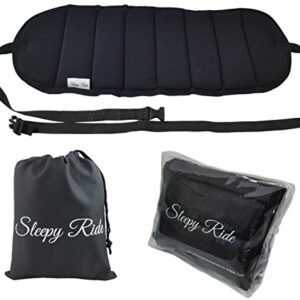 Sleepy Ride - Airplane Footrest Made with Premium Memory Foam - Airplane Travel Accessories - Helps to Prevent Swelling and Soreness - Provides Comfort for Shorter Legs (Jet Black)