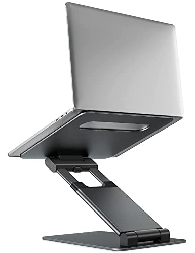 Nulaxy Laptop Stand for Desk, Ergonomic Sit to Stand Laptop Holder Convertor, Adjustable Height from 1.18" to 21", Supports up to 22lbs, Compatible with MacBook, All Laptops Computer Tablets 10-17"
