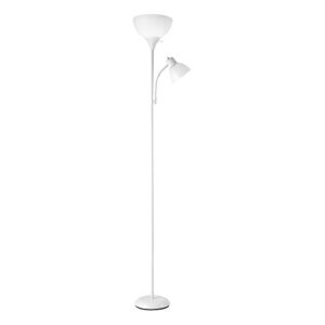 globe electric 67136 72″ torchiere floor lamp + adjustable reading light, matte white, frosted plastic shade, 3-step rotary switch on floor lamp socket, home improvement, home office accessories