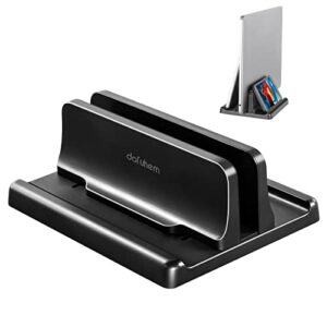 dofuhem vertical laptop stand holder,adjustable plastic desktop notebook dock,space-saving for all macbook/surface/samsung/hp/dell/chrome book,black
