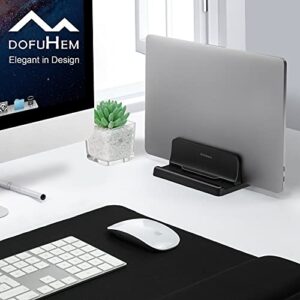 Dofuhem Vertical Laptop Stand Holder,Adjustable Plastic Desktop Notebook Dock,Space-Saving for All MacBook/Surface/Samsung/HP/Dell/Chrome Book,Black