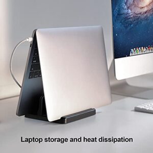 Dofuhem Vertical Laptop Stand Holder,Adjustable Plastic Desktop Notebook Dock,Space-Saving for All MacBook/Surface/Samsung/HP/Dell/Chrome Book,Black