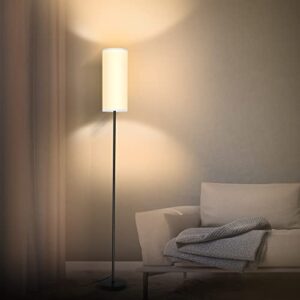 karjoefar floor lamp for living room, modern floor lamp with remote control, stepless dimmable 12w bulb included, standing lamp tall lamps for living room bedroom