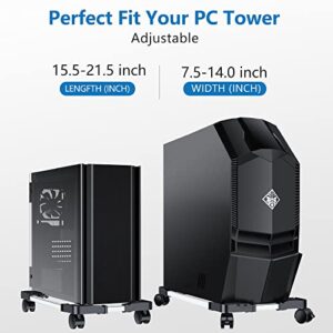 LABOBOLE Computer Tower Stand, Premium PC Tower Stand, PC Stand, Desktop Stand with Rolling Caster Wheels, Computer Stand for Gaming PC Case, CPU Stand Fits Most Gaming PC and Printer Under Desktop