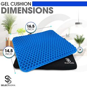 Gel Seat Cushion for Long Sitting – Car Seat Cushion and Office Chair Cushion for Back, Sciatica, Coccyx, Tailbone Pain Relief – Wheelchair Cushion for Pressure Relief – Egg Seat Gaming Chair Cushion