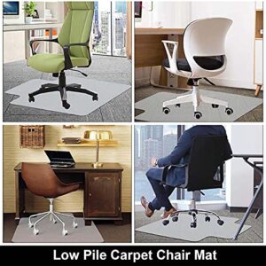 AiBOB Chair Mat for Low Pile Carpet Floors, Flat Without Curling, 36 X 48 in, Office Carpeted Floor Mats for Computer Chairs Desk