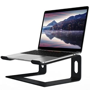 ALASHI Laptop Stand for Desk, Aluminum Computer Riser, Ergonomic Notebook Holder, Detachable Metal Laptops Elevator, PC Cooling Mount Support 10 to 15.6 Inches Notebook, Black