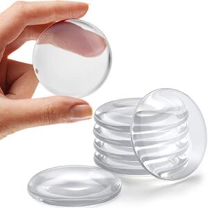 strongest wall door handle stopper 2″ set. 6 pieces of clear rubber door knob, round wall shield cushion. quiet wall protector for door handle. guard door bumper wall protector silencer. self adhesive