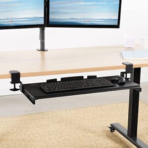 VIVO Large Keyboard Tray Under Desk Pull Out with Extra Sturdy C Clamp Mount System, 27 (33 Including Clamps) x 11 inch Slide-Out Platform Computer Drawer for Typing, Black, MOUNT-KB05E