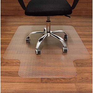 aibob office chair mat for hardwood floors, 36 x 48 in, heavy duty floor mats for computer desk, easy glide for chairs, flat without curling