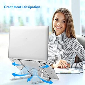 Laptop Stand, Laptop Holder Riser Computer Stand, Adjustable Aluminum Foldable Portable Notebook Stand, Compatible with MacBook Air Pro, HP, Lenovo, Dell, More 10-15.6” Laptops and Tablets (Silver)