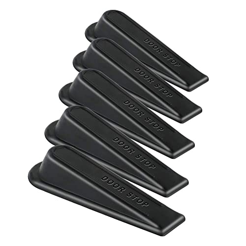 Rubber Doorstopper Wedge Suitable for All Floors Non-Scratching and Anti-Slip Design (5 Packs)