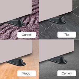 Rubber Doorstopper Wedge Suitable for All Floors Non-Scratching and Anti-Slip Design (5 Packs)