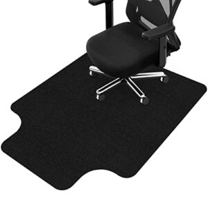 hardwood/tile floor chair mat,rolling chair mat,protects floors,suitable for home,work,game,non-slip not stuck wheel,easy to clean,with lip,black(48″x36″)