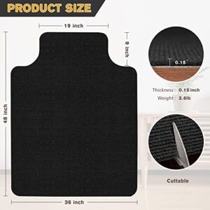 Hardwood/Tile Floor Chair Mat,Rolling Chair Mat,Protects Floors,Suitable for Home,Work,Game,Non-Slip Not Stuck Wheel,Easy to Clean,with Lip,Black(48"x36")