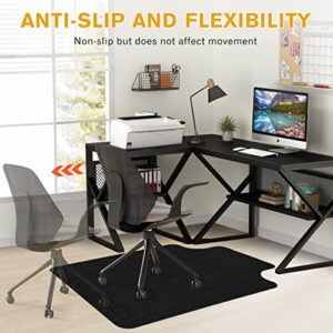 Hardwood/Tile Floor Chair Mat,Rolling Chair Mat,Protects Floors,Suitable for Home,Work,Game,Non-Slip Not Stuck Wheel,Easy to Clean,with Lip,Black(48"x36")