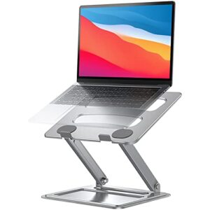 loryergo adjustable laptop stand, portable laptop riser for 17.3inch laptops, adjustment laptop stand for desk, portable laptop riser holds up to 17.6lbs laptop riser for notebook – sliver