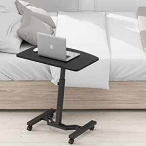 SHW Height Adjustable Mobile Laptop Stand Desk Rolling Cart, Height Adjustable from 28'' to 33'', Black