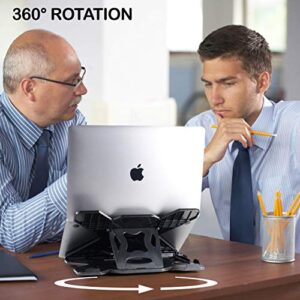 Laptop Stand for Desk, Adjustable Laptop Stand for Desk, Laptop Riser for MacBook Pro and Air 13 15 17 inch, Laptop Stands Adjustable, Ergonomic Computer Stand, Notebook Stand Patented SecureStop