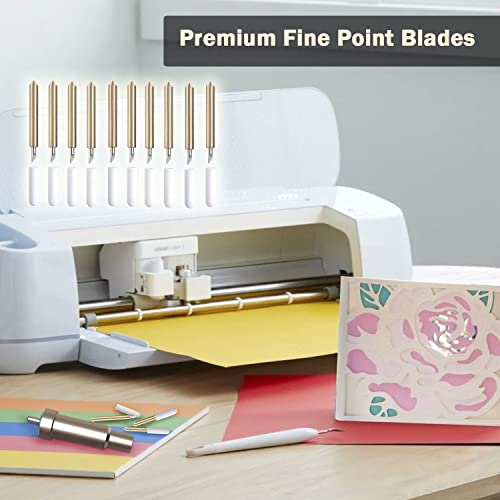 10PCS Premium Fine Point Blade Compatible with Cricut Maker/Maker 3 Cutting Machines, Niantime Replacement Cutting Blades Compatible with Explore Air/Air 2/Explore Air 3, (Premium Fine Point Blades)