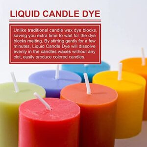 Candle Dye - 24 Colors Liquid Candle Making Dye for DIY candle making supplies Kit, Food Grade Ingredients Oil-Based Candle Coloring for Soy Wax Dyes, Beeswax, Gel Wax, Paraffin Wax - Each 0.35oz/10ml