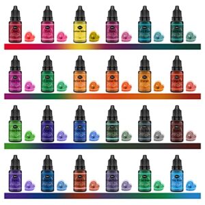 Candle Dye - 24 Colors Liquid Candle Making Dye for DIY candle making supplies Kit, Food Grade Ingredients Oil-Based Candle Coloring for Soy Wax Dyes, Beeswax, Gel Wax, Paraffin Wax - Each 0.35oz/10ml