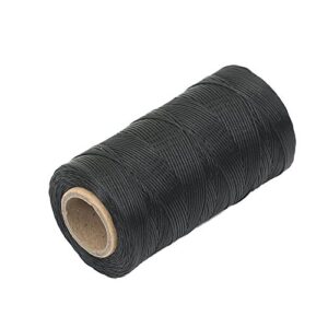 Tenn Well Waxed Thread, 328 Yards 150D 1MM Leather Sewing Waxed Thread with Needles for Leather DIY Project(Black)