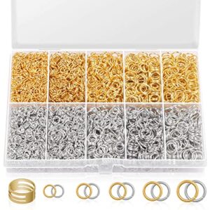 jump rings for jewelry making, 4600pcs silver and gold jump rings with jump rings open/close tools for jewelry making and necklace repair (assorted sizes)
