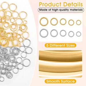 Jump Rings for Jewelry Making, 4600Pcs Silver and Gold Jump Rings with Jump Rings Open/Close Tools for Jewelry Making and Necklace Repair (Assorted Sizes)