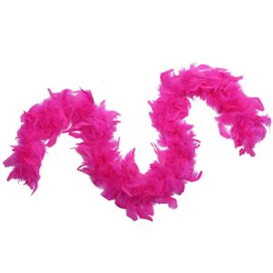 over 10 color 25 gram, 4 feet long chandelle feather boa, kids feather boa, great for party, wedding, halloween costume, christmas tree, decoration (hot pink)