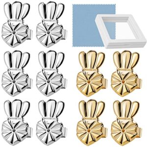 10 pcs/5 pairs earring backs for studs, droopy ears and heavy earring, upgraded heavy earring support backs, tiara earring backs to prevent drooping, hypoallergenic earring lifters (silver + gold)