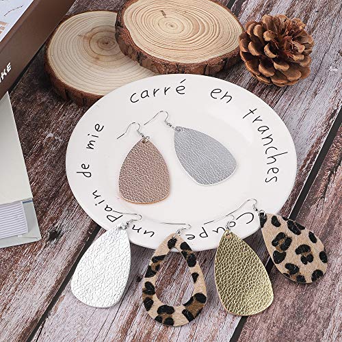 SGHUO 30pcs Leather Earring Making Kit Include 4 Kinds of Faux Leather Sheet and Tools for Earrings Craft Making Supplies