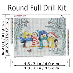 Winter Diamond Painting Kits,Diamond Art Kit for Adults,6D Round Diamond Painting Kit Full Drill for Gift,Wall Décor