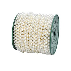 b&s feel 5mm faux pearl beads garland pearl bead roll strand for wedding party decoration, 99 feet roll, ivory