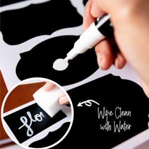 Erasable Liquid Chalk Markers White 2PK - Fine Tip Chalk Marker for Chalkboard - Bright Ink & Easy to Erase - 3mm Reversible Tip for Bullet or Chisel Point - White Bistro Chalk Markers for Blackboard